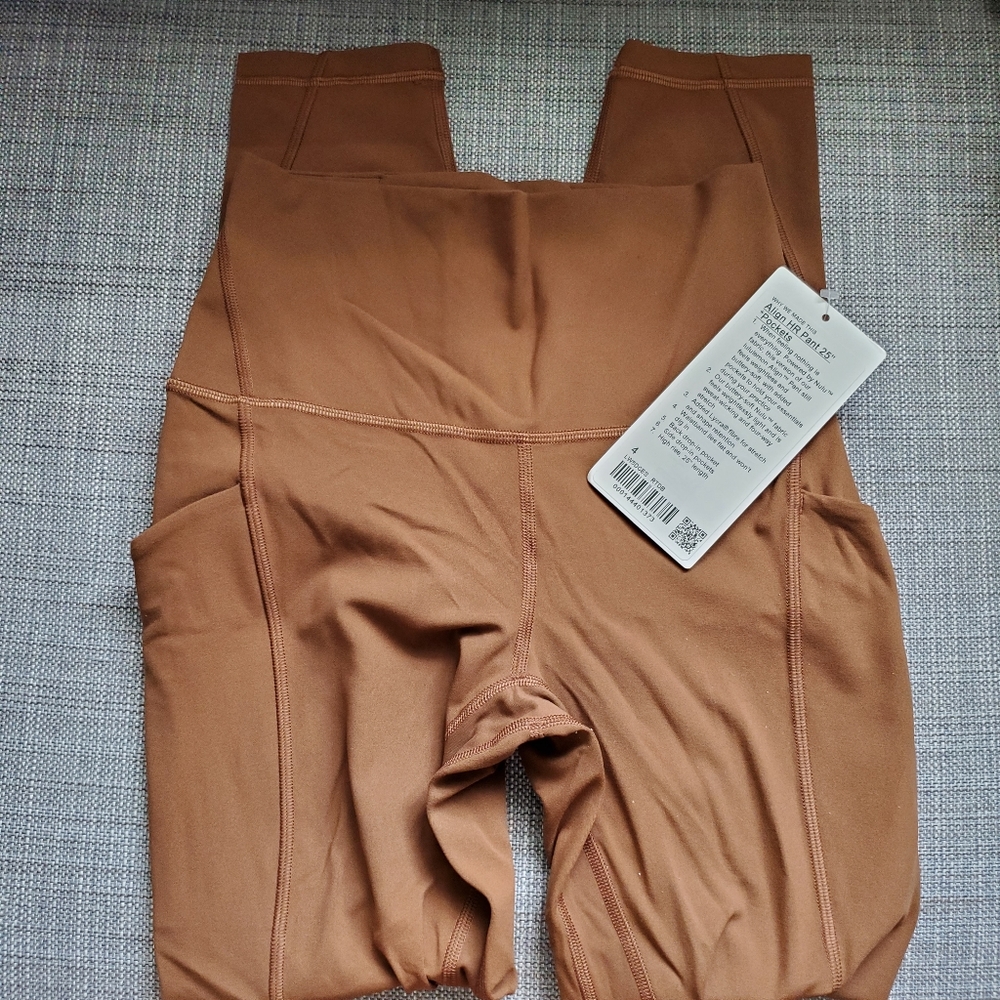 ✴️ NWT LULULEMON ALIGN PANT 25” POCKETS ROASTED BROWN RTDB SIZE 4